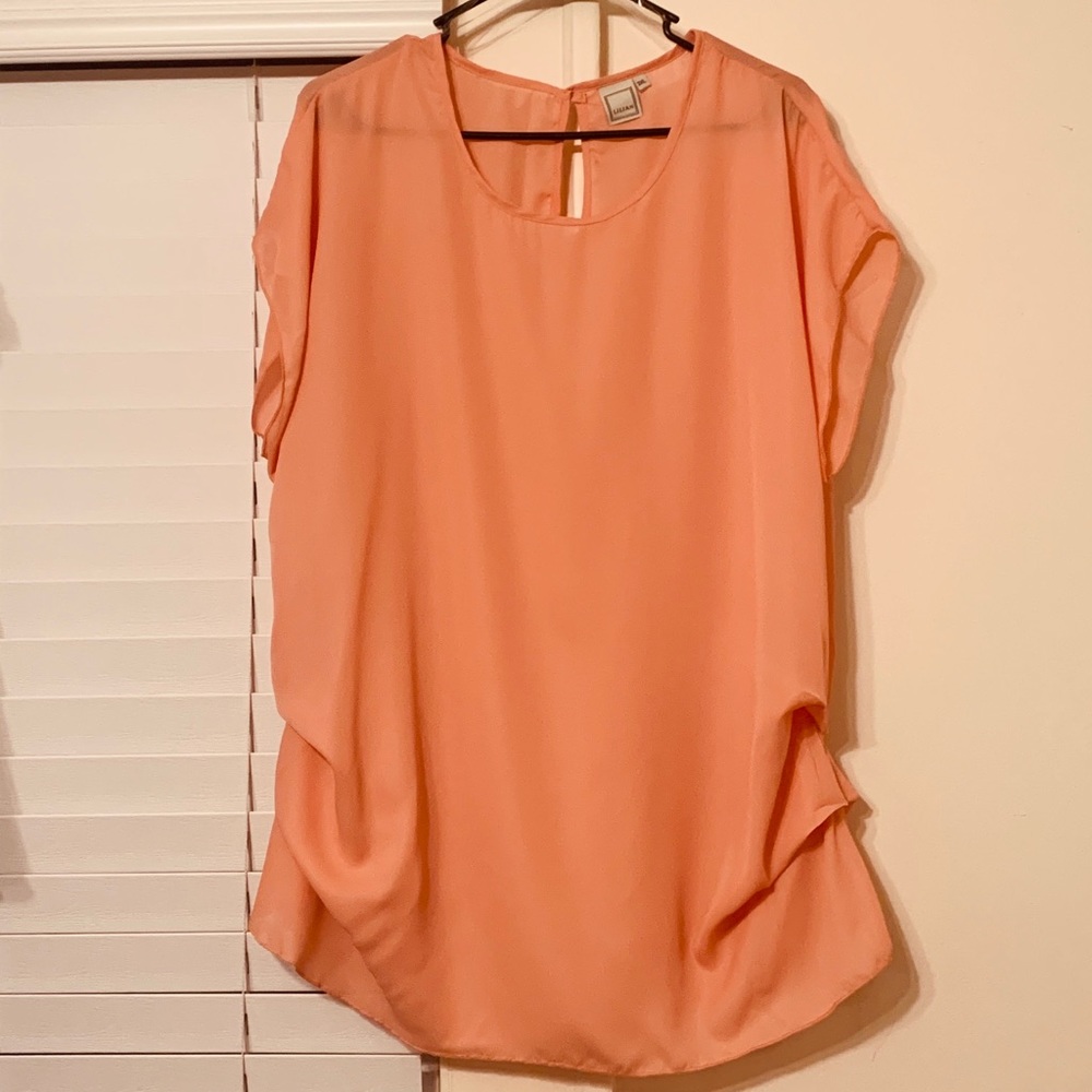 Lilian brand orange cream sleeveless blouse